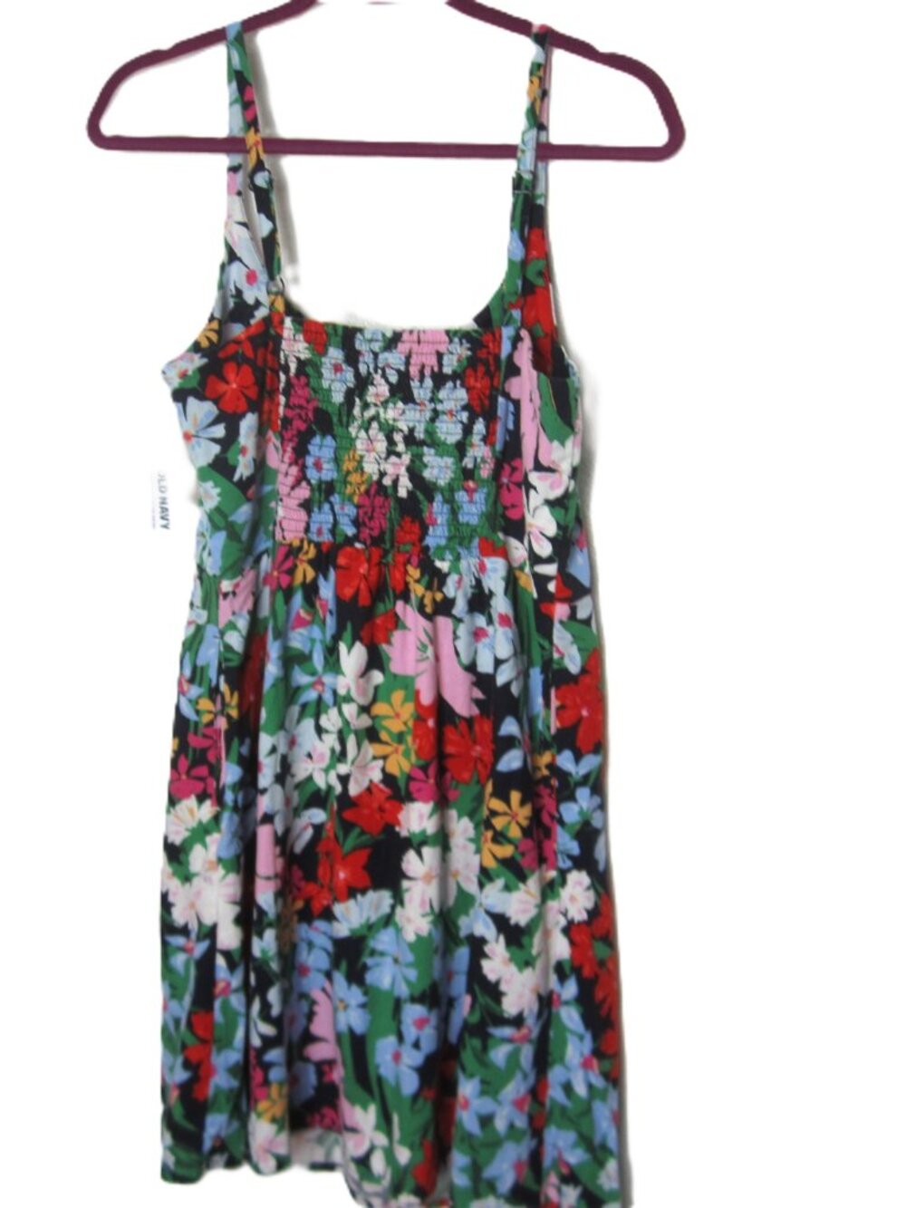 Old Navy NEW Womens Size L Multi Color Floral Cami Mini Dress Linen Rayon Blend - Picture 8 of 9